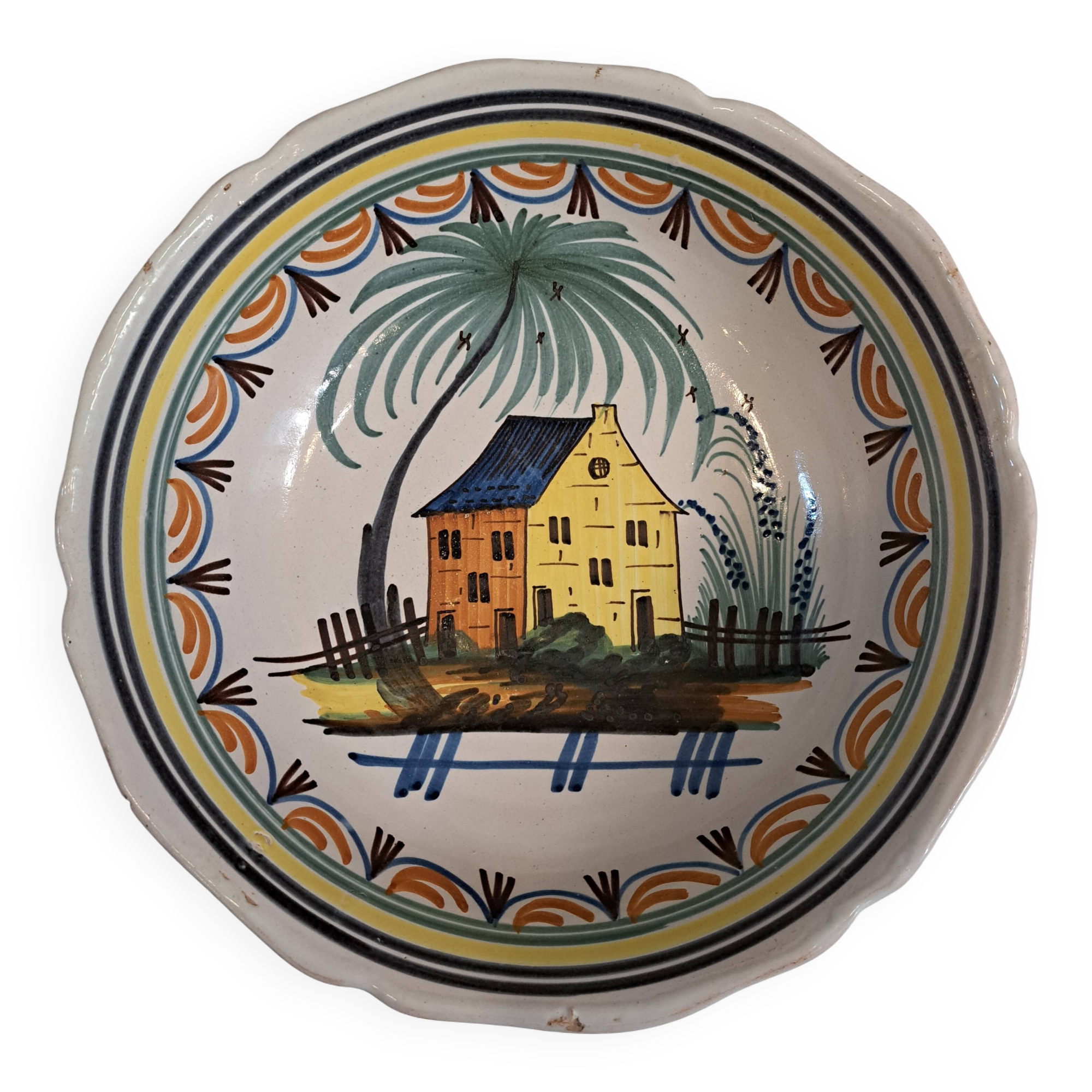 Nevers earthenware salad bowl