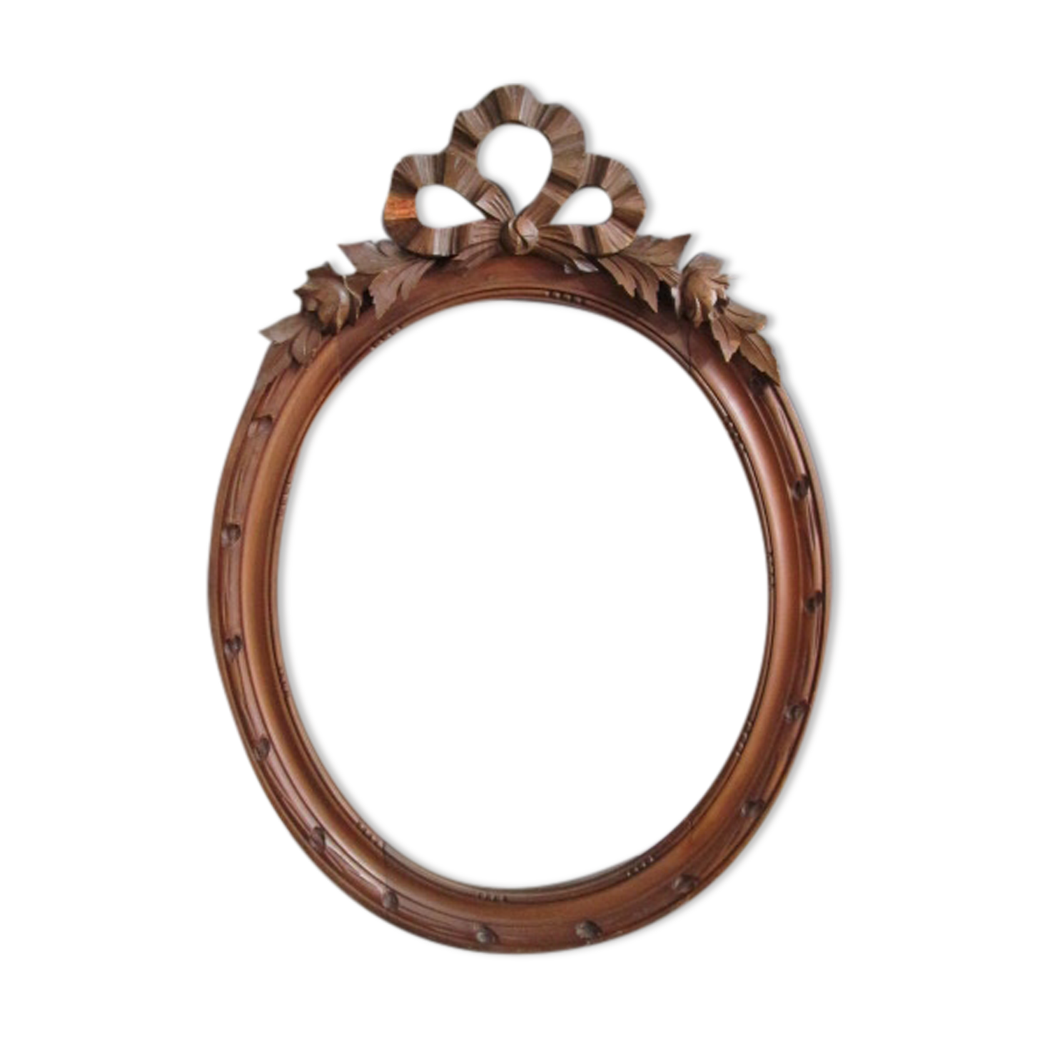 Old oval wooden frame