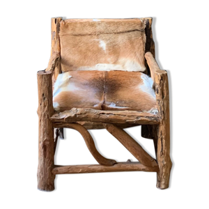 Fauteuil original teck brut et