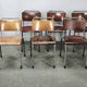 Set of 6 Gispen 106 Dutch Industrial Plywood Chairs, 1960s