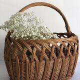Braided wicker basket