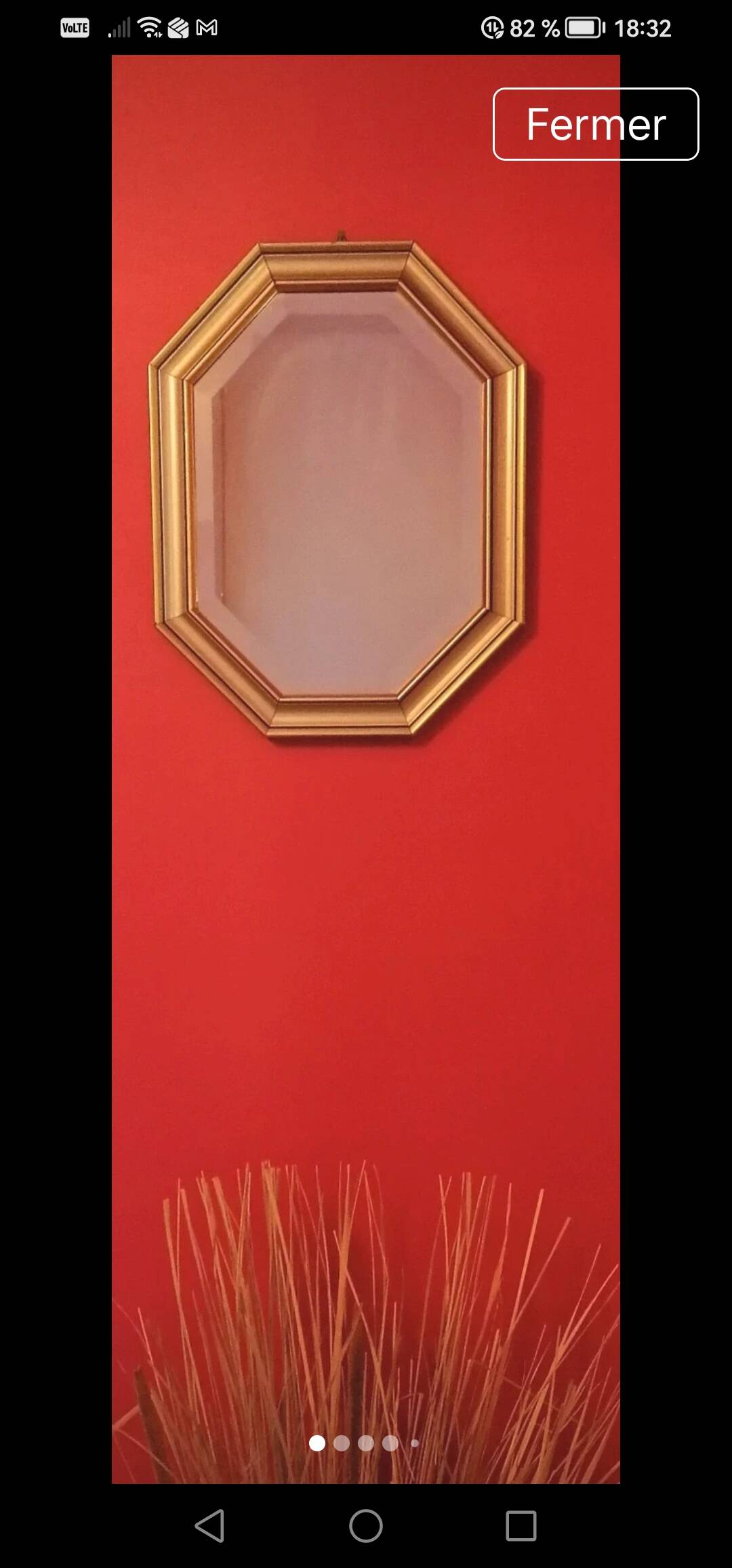 Golden wooden mirror
