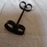 Set of 12 black twisted wrought iron knife holders from the 50s