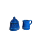 Sucrier et pot à lait bleu en céramique