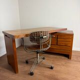 Solid Elm Desk Pierre Chapo B19E – Iconic Design from the 60s - v