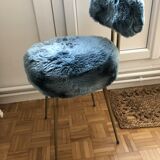 Chaise moumoute pelfran bleue