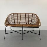 Mid-Century Rattan Bench, 1960s Product Overview