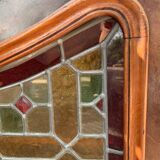 Haut de buffet avec portes en vitrail ancien