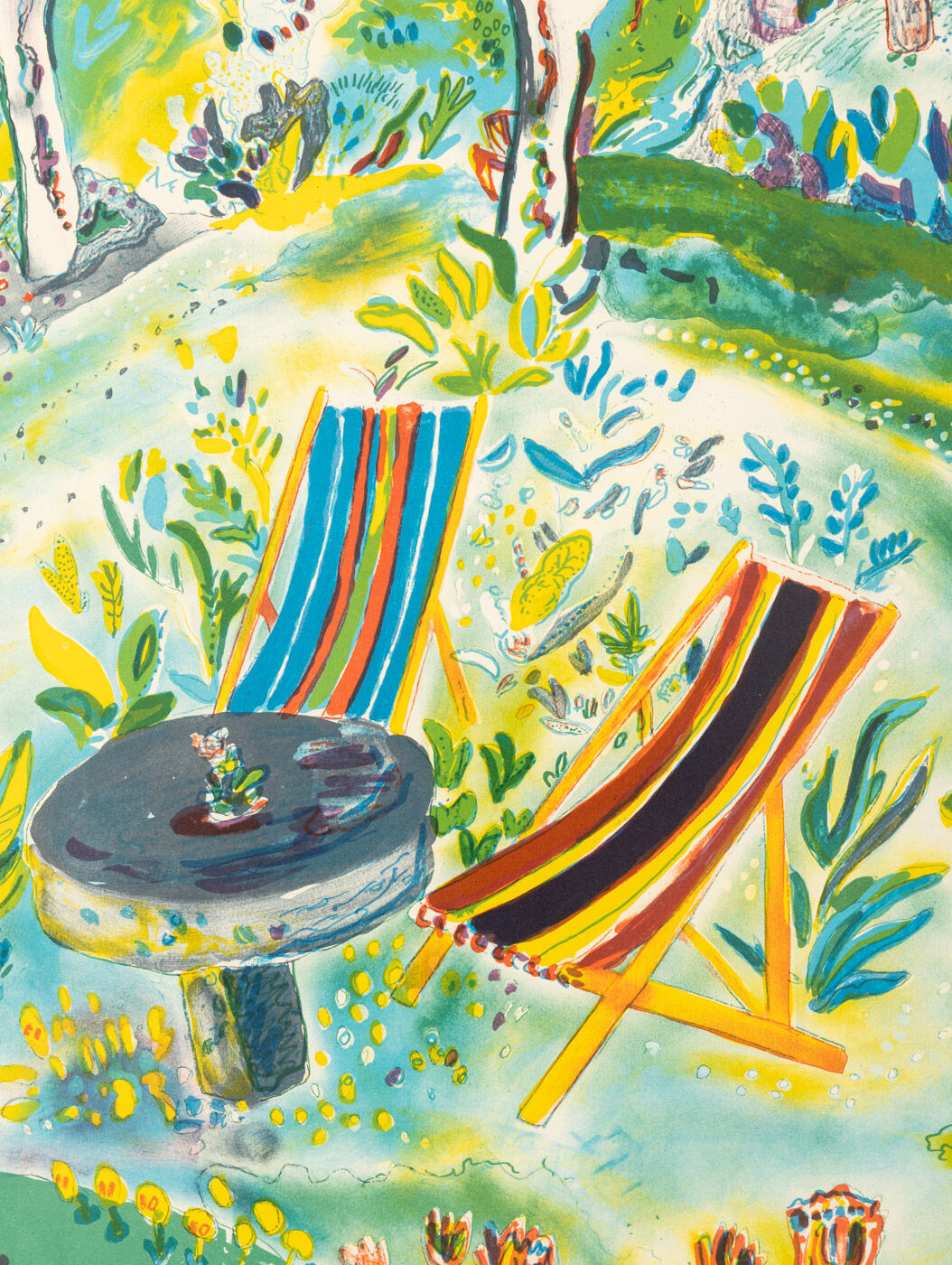 Summer in the Garden, color Lithograph