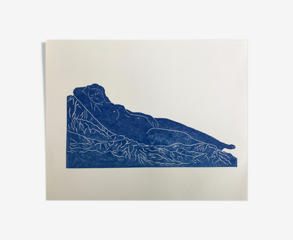 Linogravure, femme