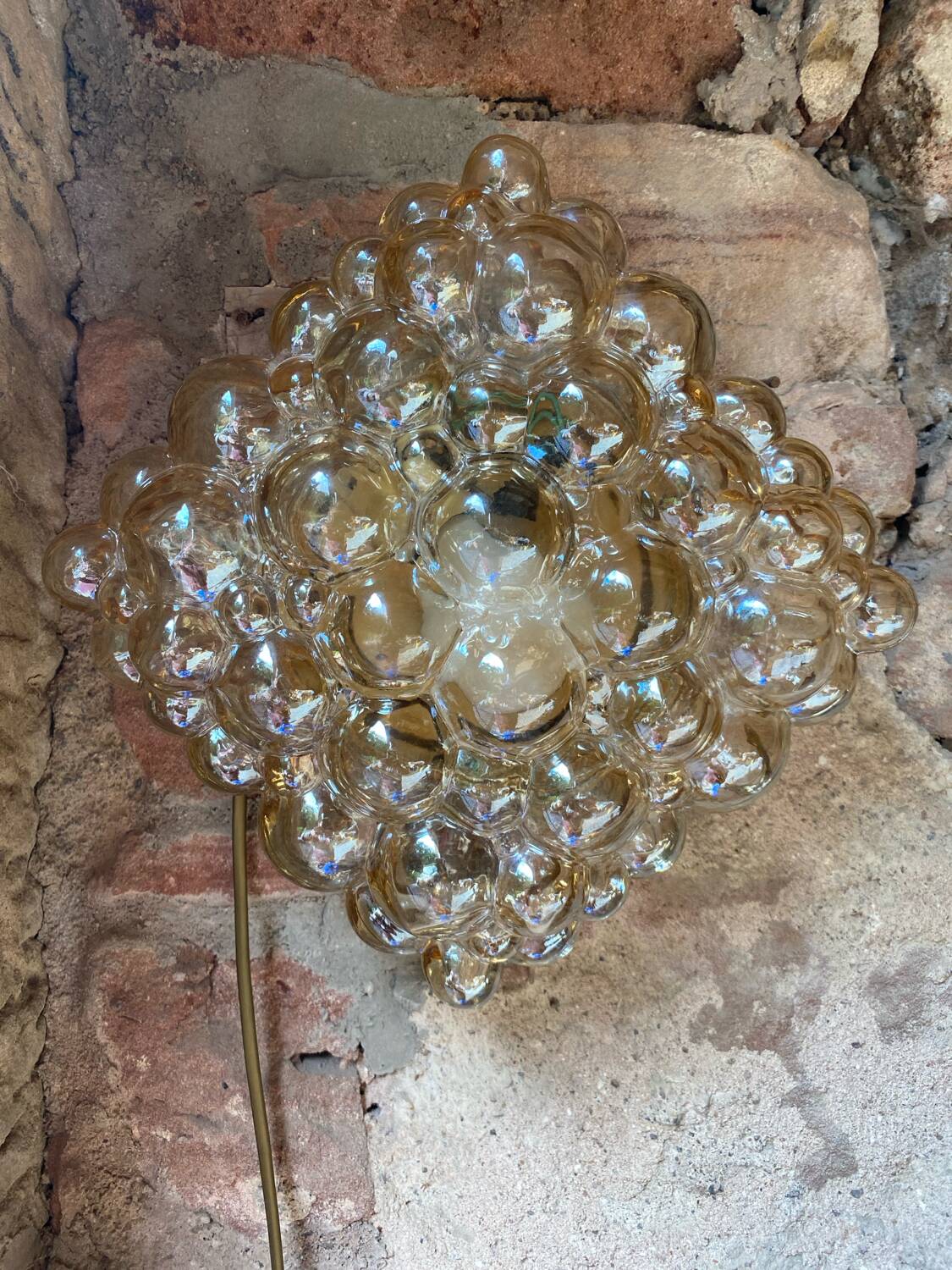 Smoked glass bubble wall light by Helena Tynell circa 1970