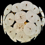 Veca ceiling lamp floral model gold structure, italy 1980s