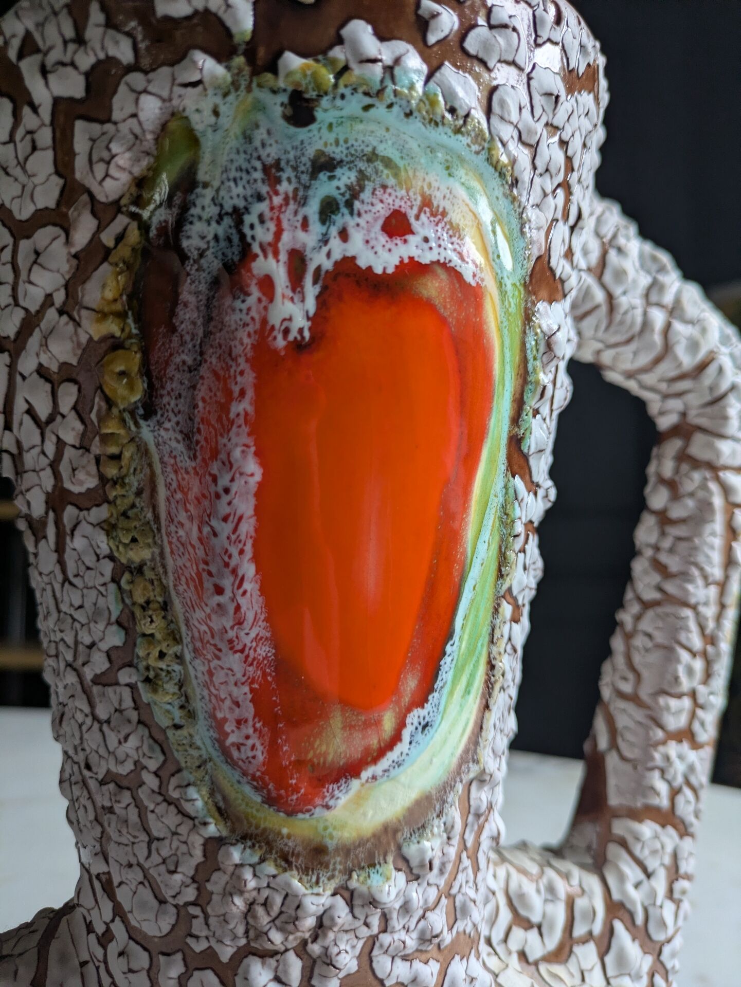 Brutalist vase ''Fat Lava'' Mid century