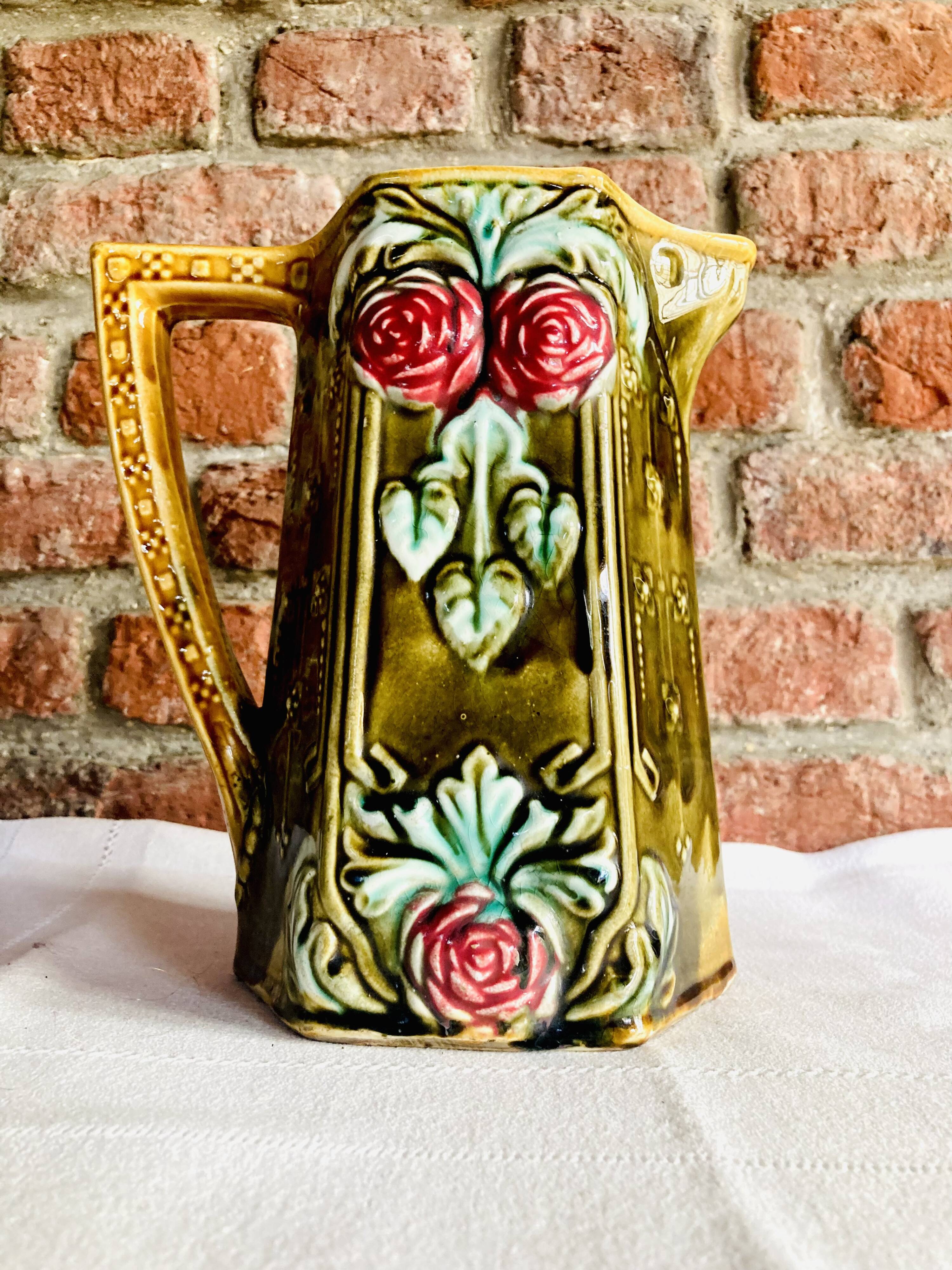 Vintage slip pitcher vase