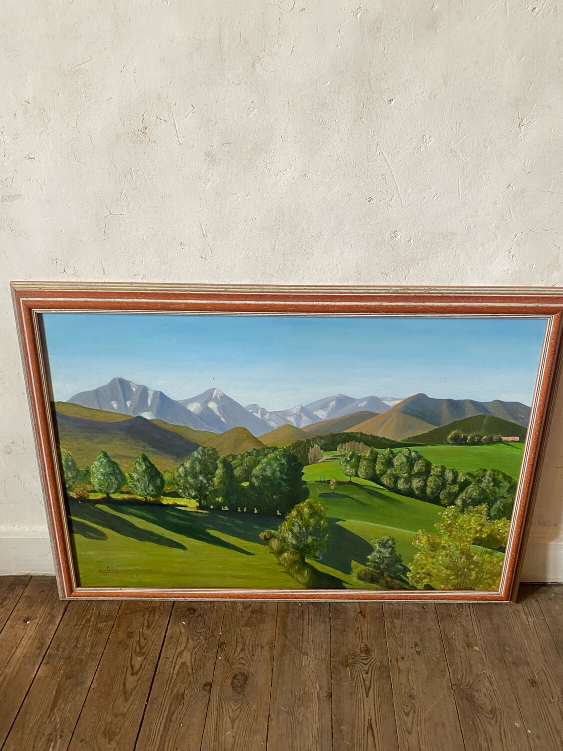 Old oil painting on canvas