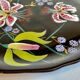 LONGWY PLATTER WITH LILIES signed L. VALENTI