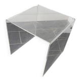 Transparent plexiglass sofa end from the 70s