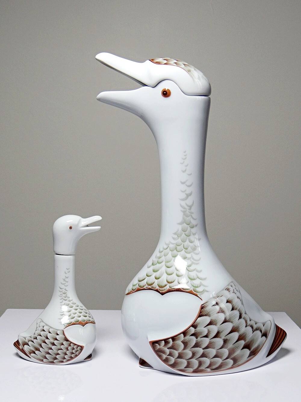 Vintage 80s Haviland Castel decanter & miniature duo from Sandoz for Chabot