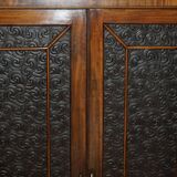 Victorian library mahogany frame embossed leather