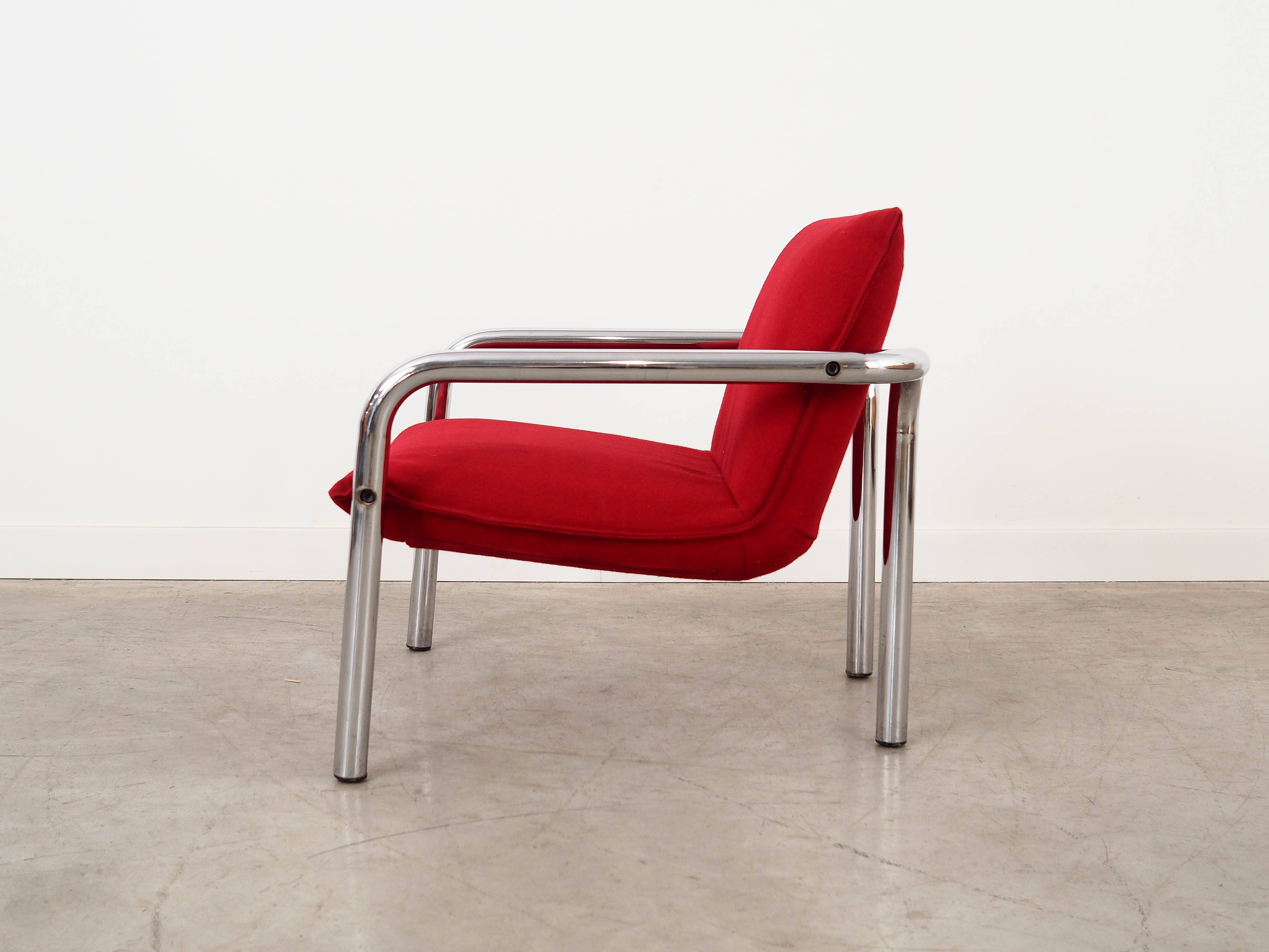 Red armchair, Italian design, 1970s, made in Italy