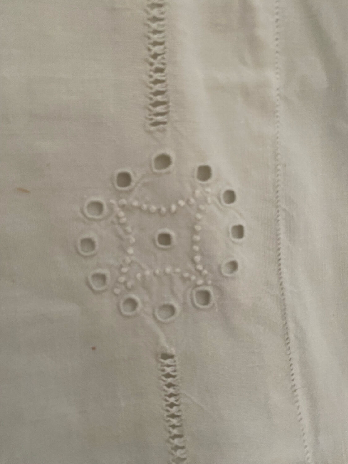 Embroidered openwork pillowcase, early 20th century.