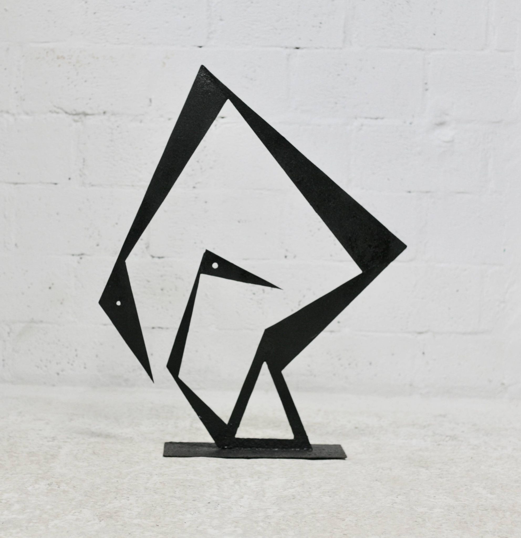 Steel sculpture, black, 1970s.