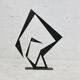 Steel sculpture, black, 1970s.