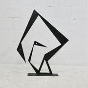 Steel sculpture, black, 1970s.