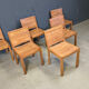 Vintage teak dining chairs set of 6 - 1980s