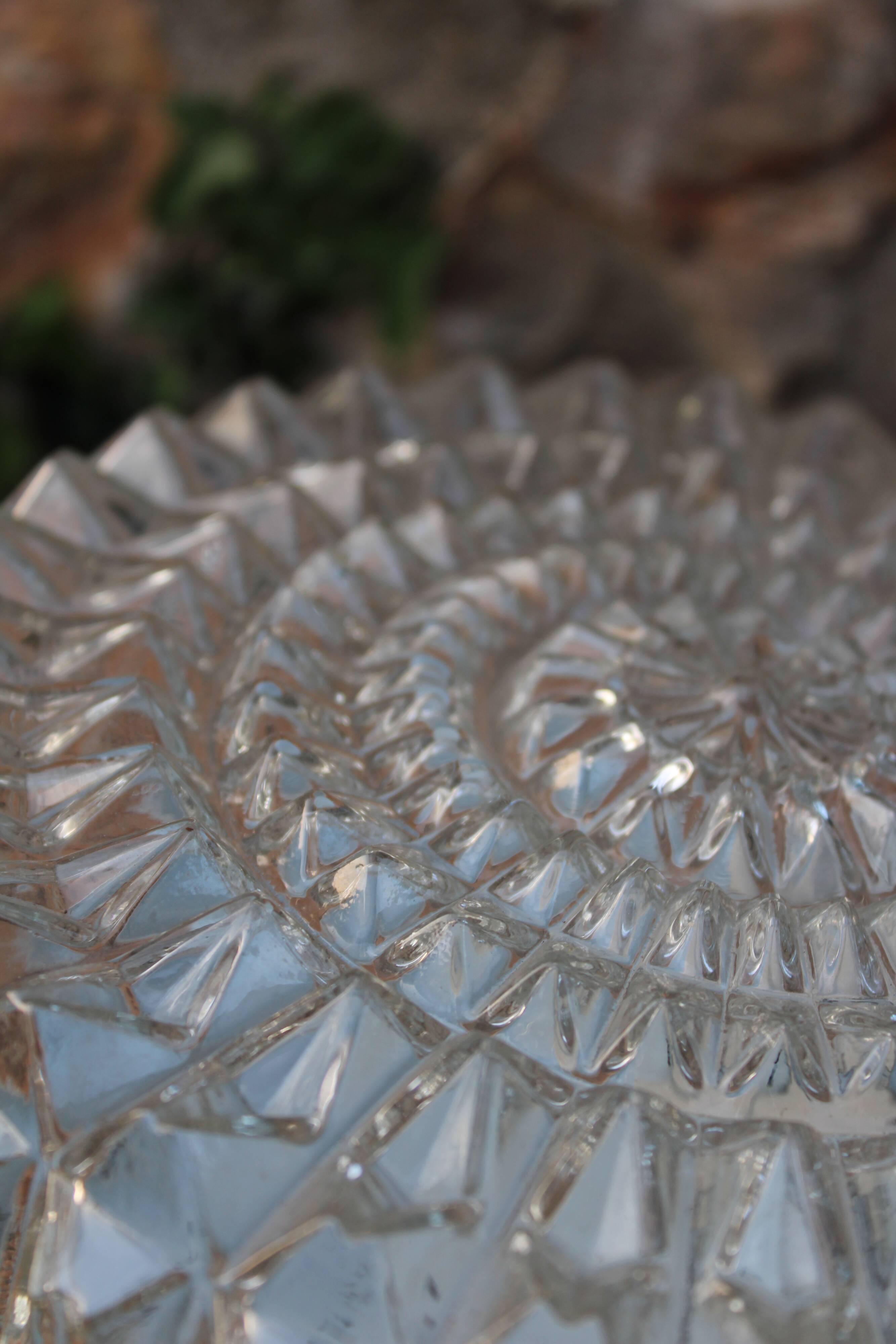 Moulded glass ceiling light