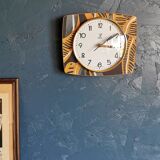 Clock silent rectangular vintage wall pendulum "Black ochre Jaz"