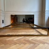Belgo Chrom bed in gold metal and bronze mirrored headboard, 1970