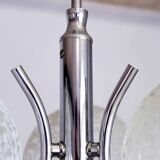 Chandelier in glass and chrome metal 1970