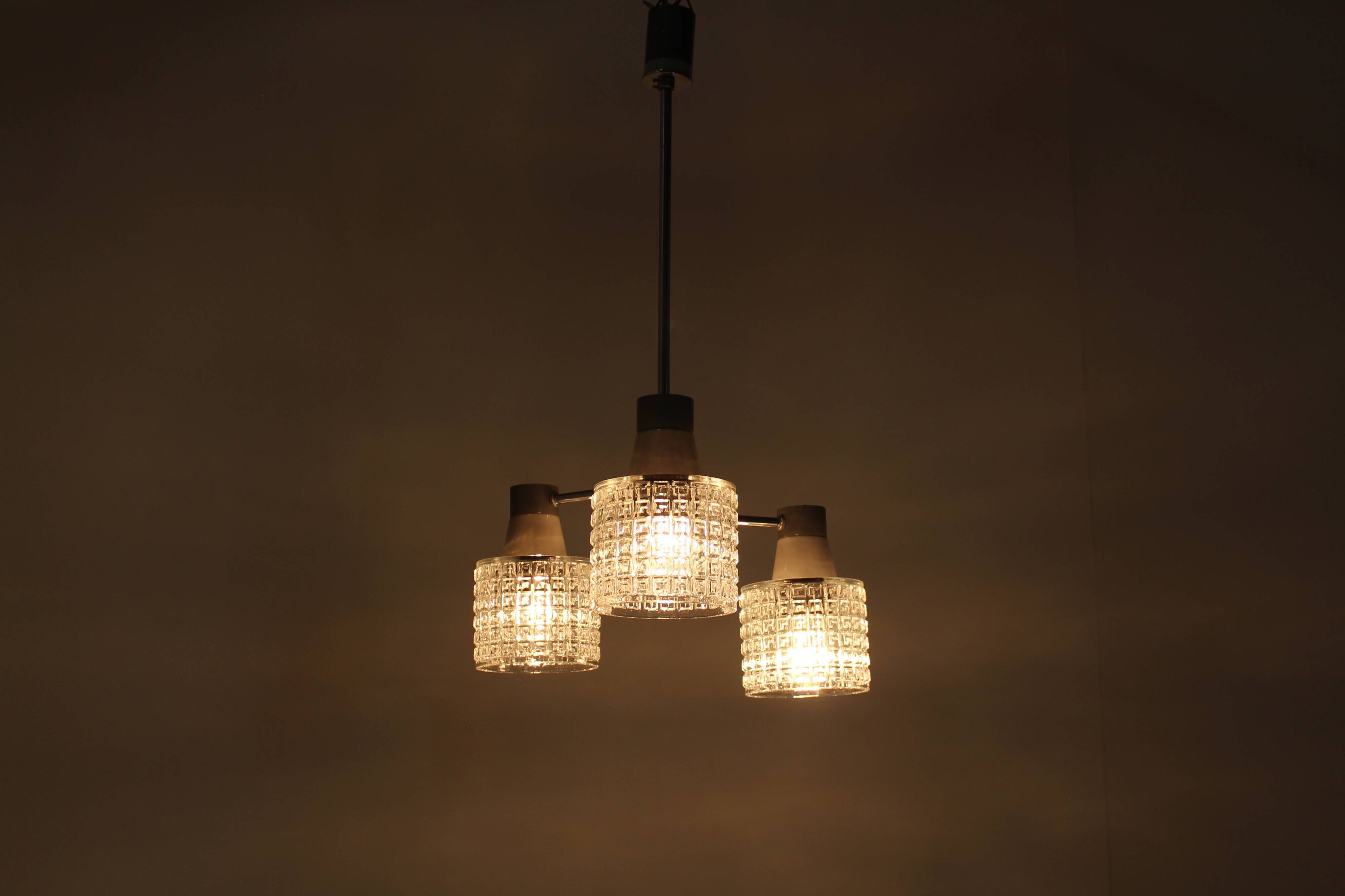 Mid-century chandelier Drukov, 1960