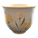 Italian flowerpot with floral decoration