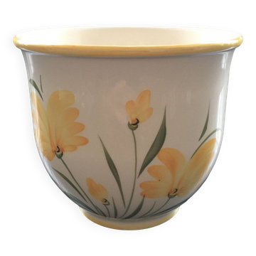 Cache pot italien décor floral