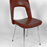 Pair of chairs in chrome and skaï, circa 1960