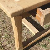 Natural wood farmhouse table