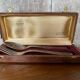Antique Cutlery Fork & Spoon Silver Metal + Vintage Box Set #B337