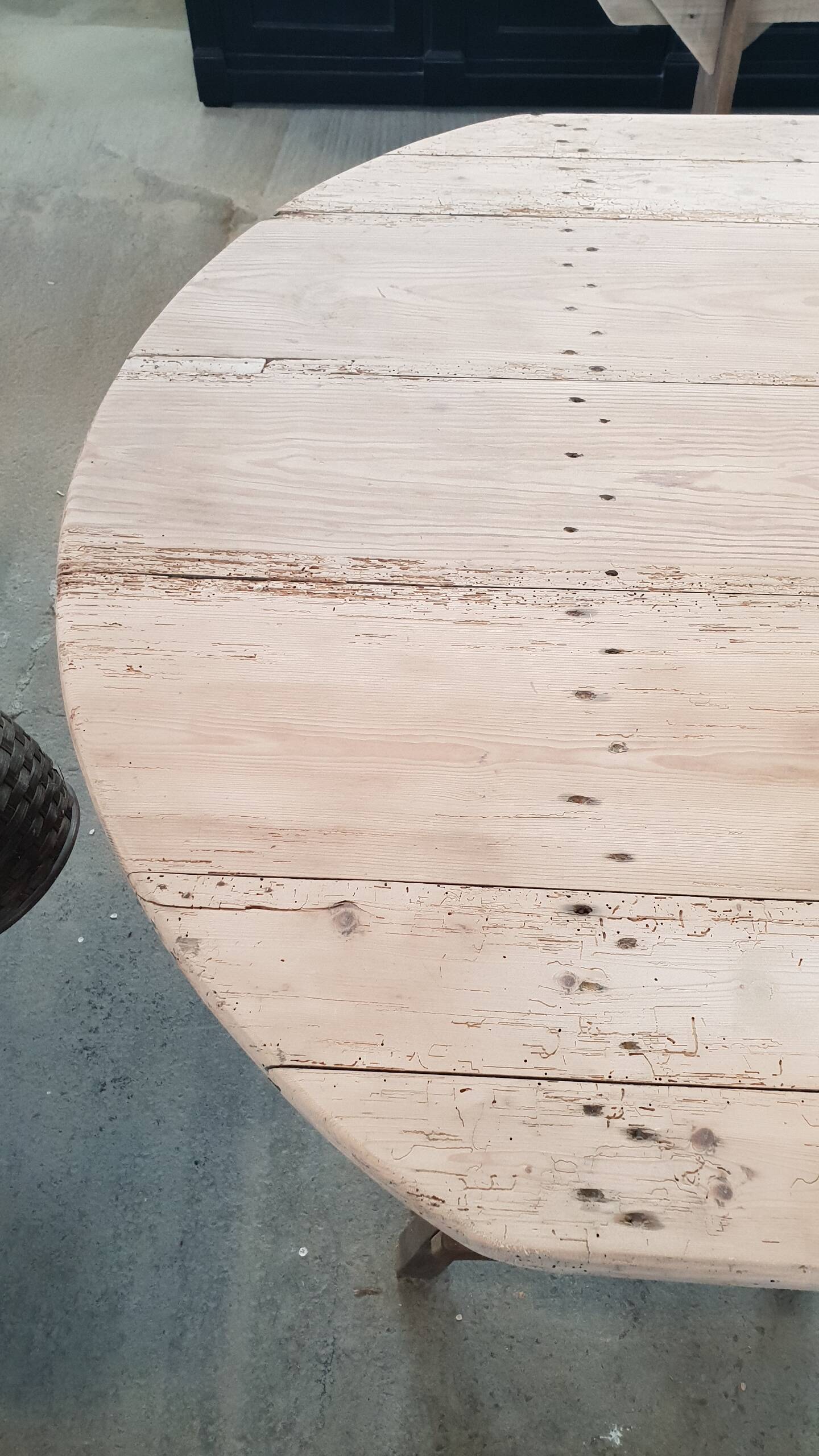 Old table on trestles