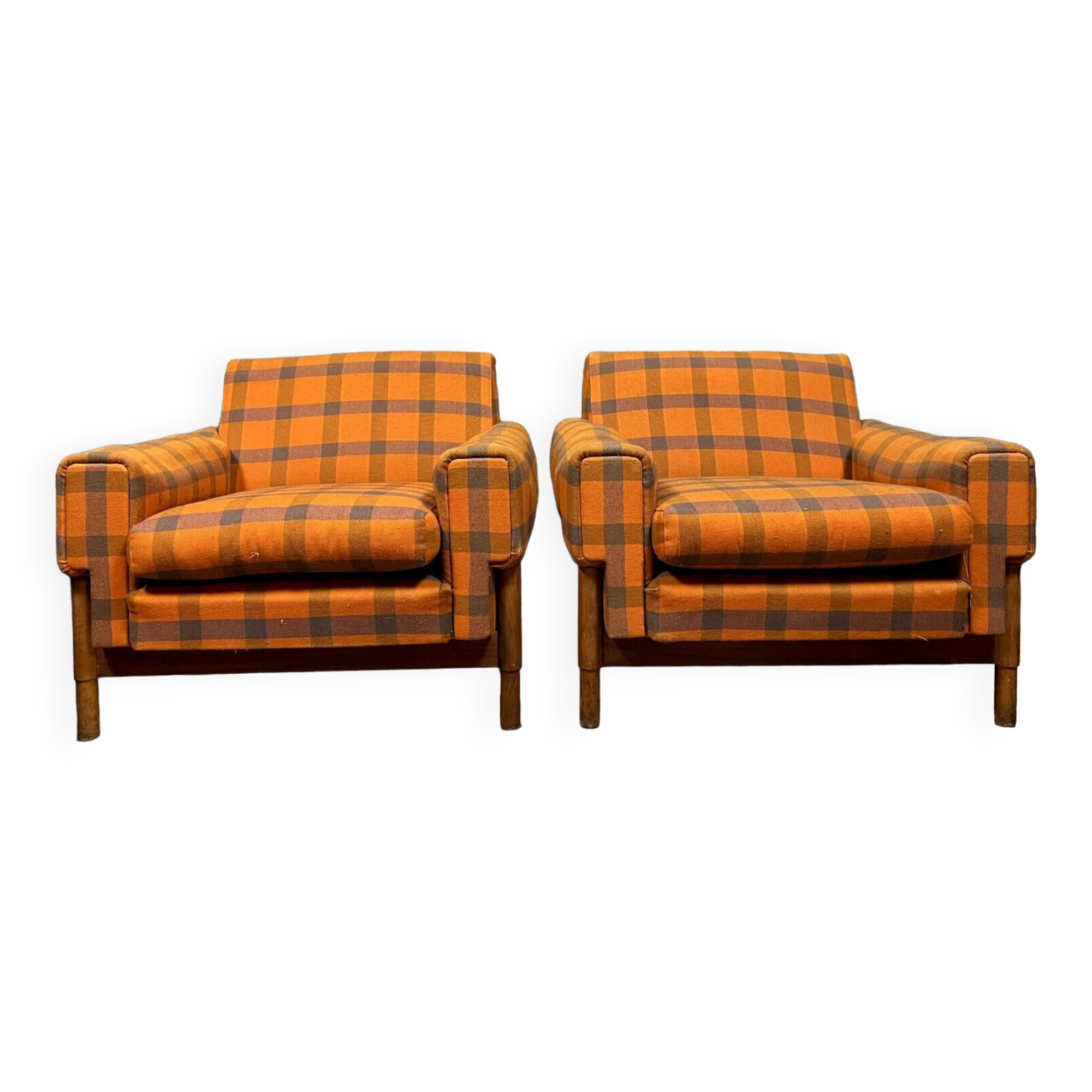 Pair of vintage Scandinavian armchairs from the 50s-60s in teak