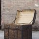 Chest or travel trunk in wood and wrought iron, 18th century