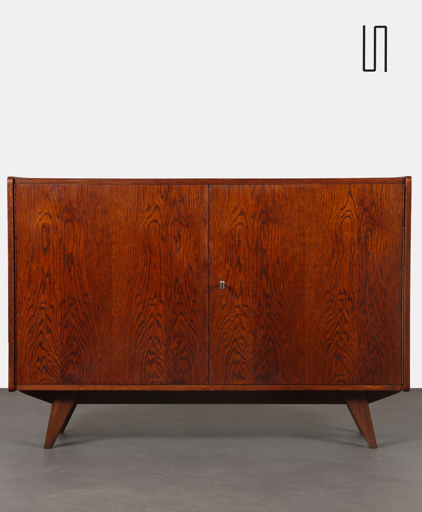Vintage dark oak chest of drawers by Jiri Jiroutek, model U-450, 1960