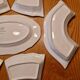 Large display plate with 7 pieces in Greek pottery.