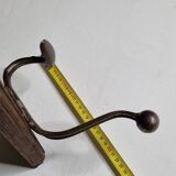 School wall coat rack, old, 3 hooks, 80 cm