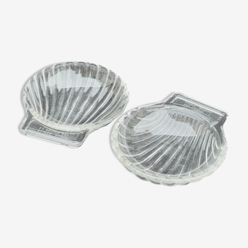 Scallop shell cups vintage Pyrex glass