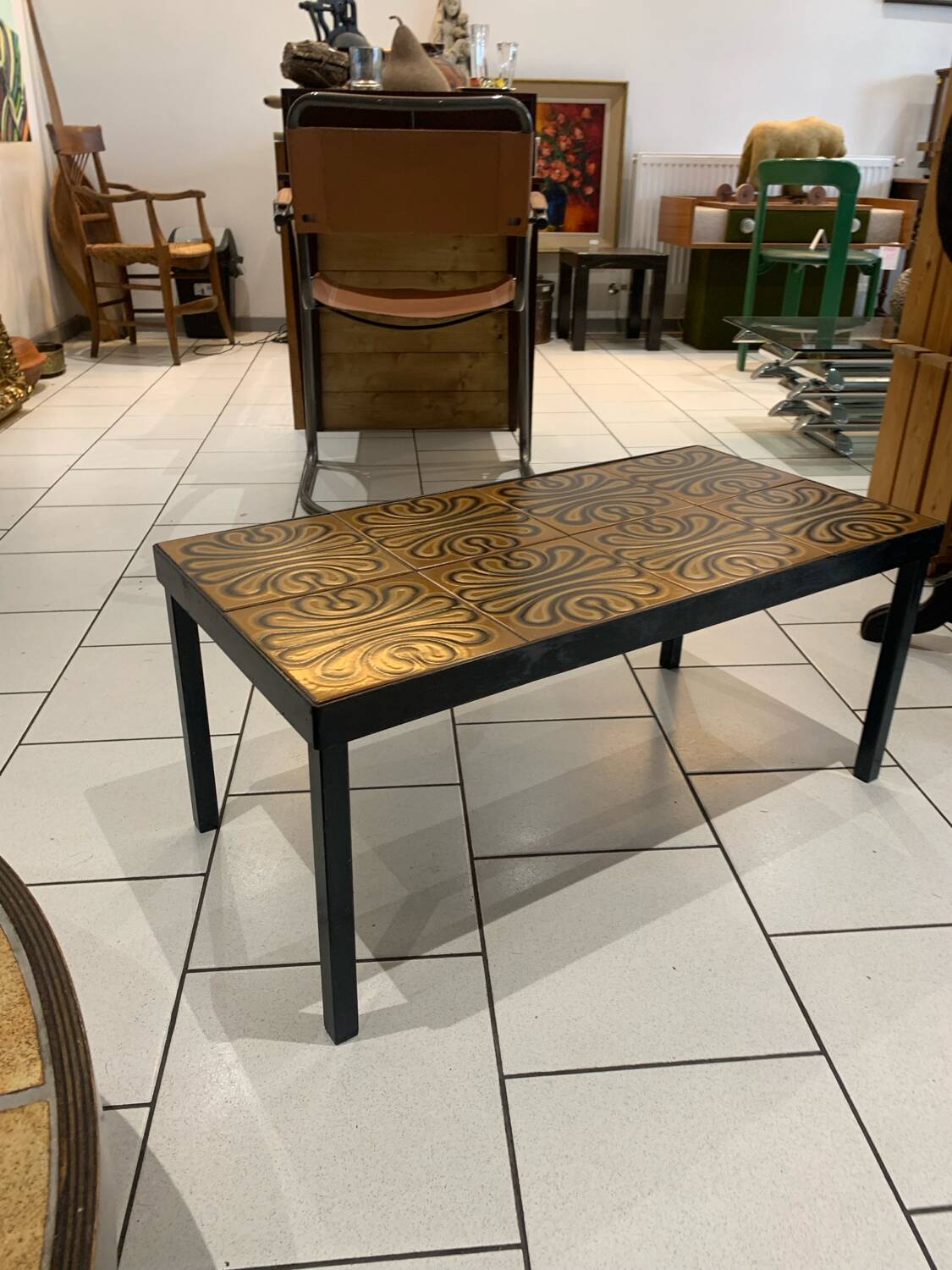 Table basse vintage ceramique circa 1970