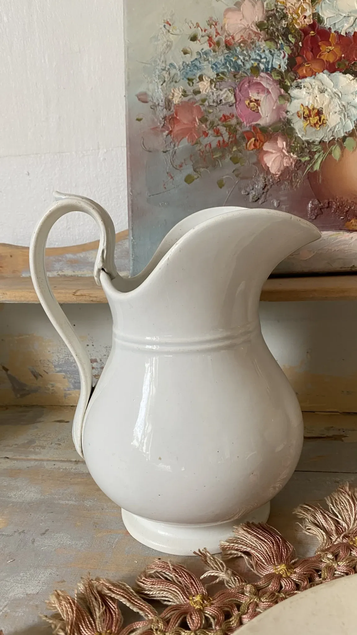 Old pitcher in ironstone Creil and Montereau Barluet (1876-1884)