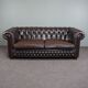 Handmade English cowhide leather Chesterfield sofa