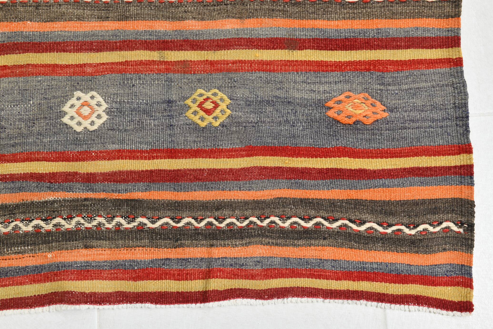 6x9 Striped Vintage Kilim Rug, Home Decor Carpet, 175x276Cm